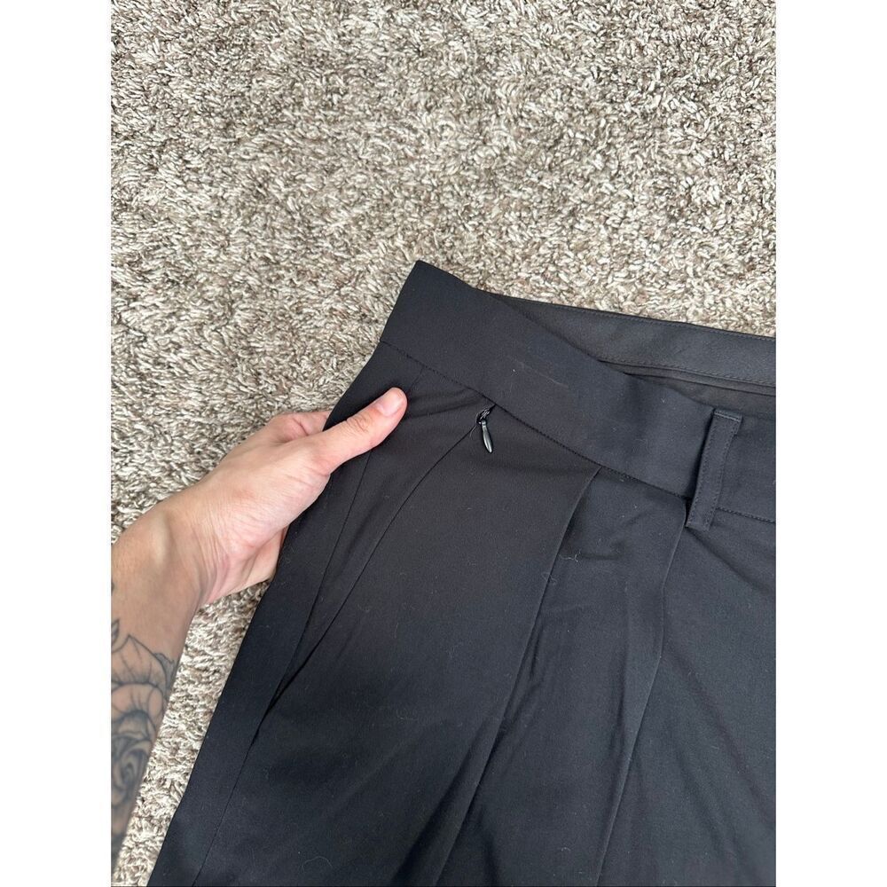 Good American Luxe Suiting Column Pleated Wide Leg Trousers Pants Flowy Size 16 - Picture 14 of 16